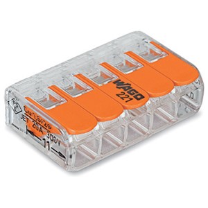 WAGO 221 Compact 5-Ways Splicing Connector 4mm (Pack of 40)