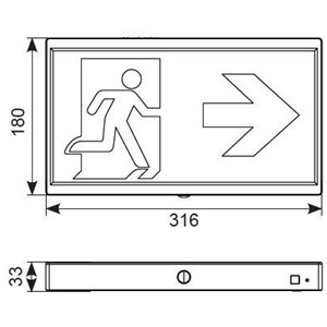 Ansell AENLED/LI/3M/ST EndLED Lithium Exit Sign Maintained / Non-Maintained White