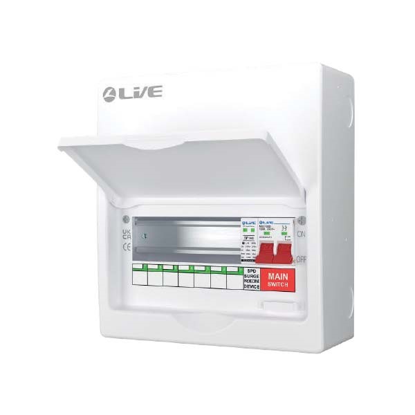 Live 7way SPD Consumer Unit  C/W 4 RCBO & 3 Blanks
