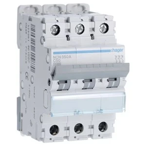 Hager NCN350A MCB TP Type C 50A 10kA