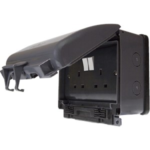 Click OA036AG 2 Gang 13A DP IP66 Weatherproof Switched Socket Unit