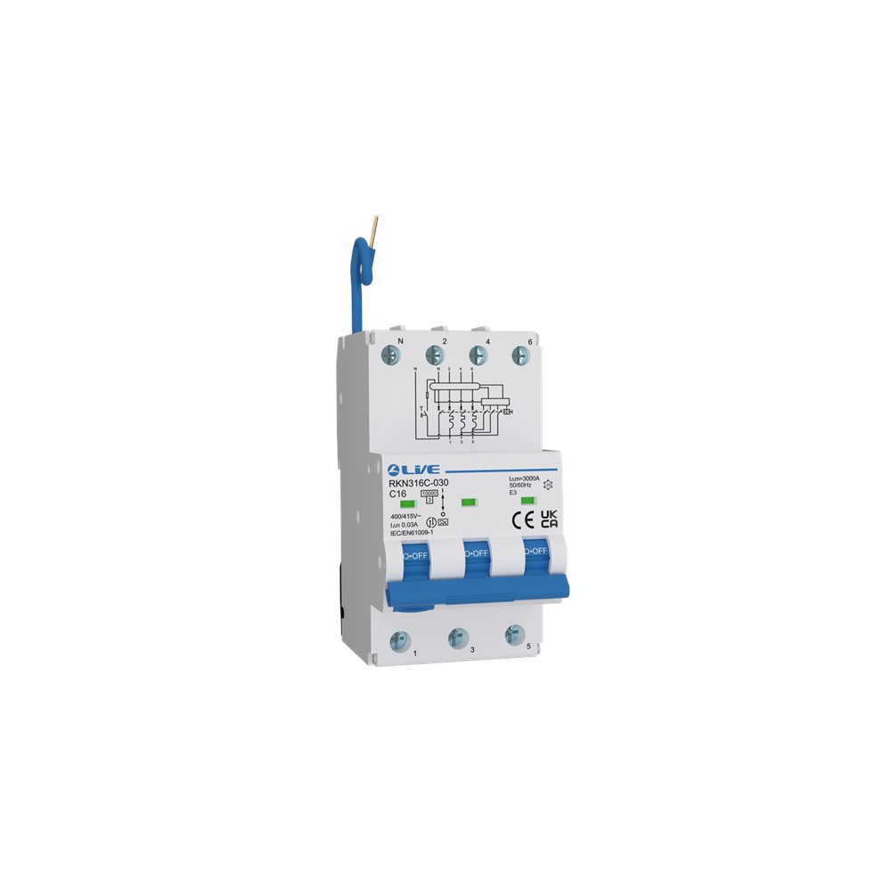 Liveelec RKN332C-030<BR>TP+N RCBO C 32A 30mA