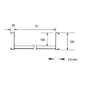 Unistrut U12L3750H Ladder W750mm x H125mm x 3mts Lth