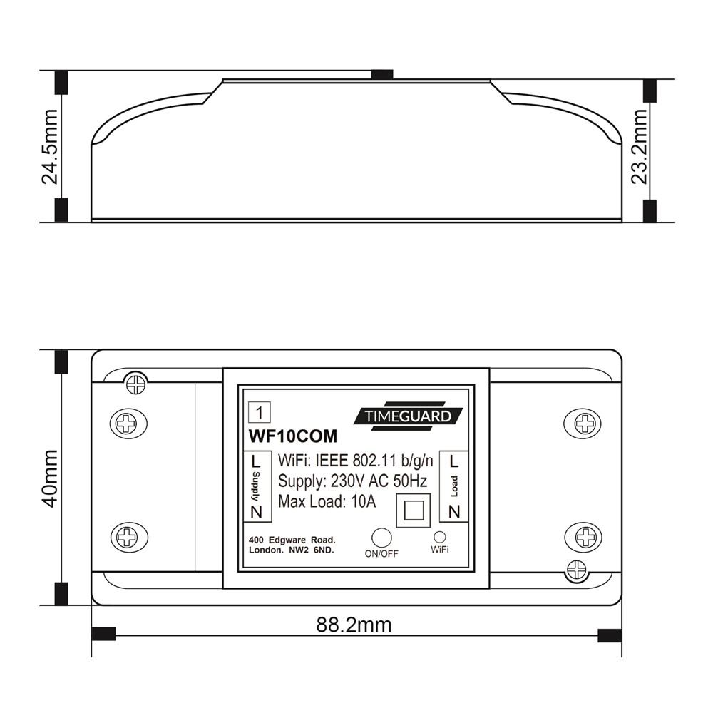 Timeguard WF10COM<BR> WiFi In-Line Connector