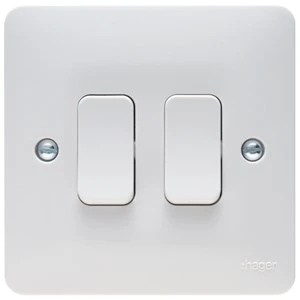 Hager WMPS22 Wall Switch 2G 2Way 10AX